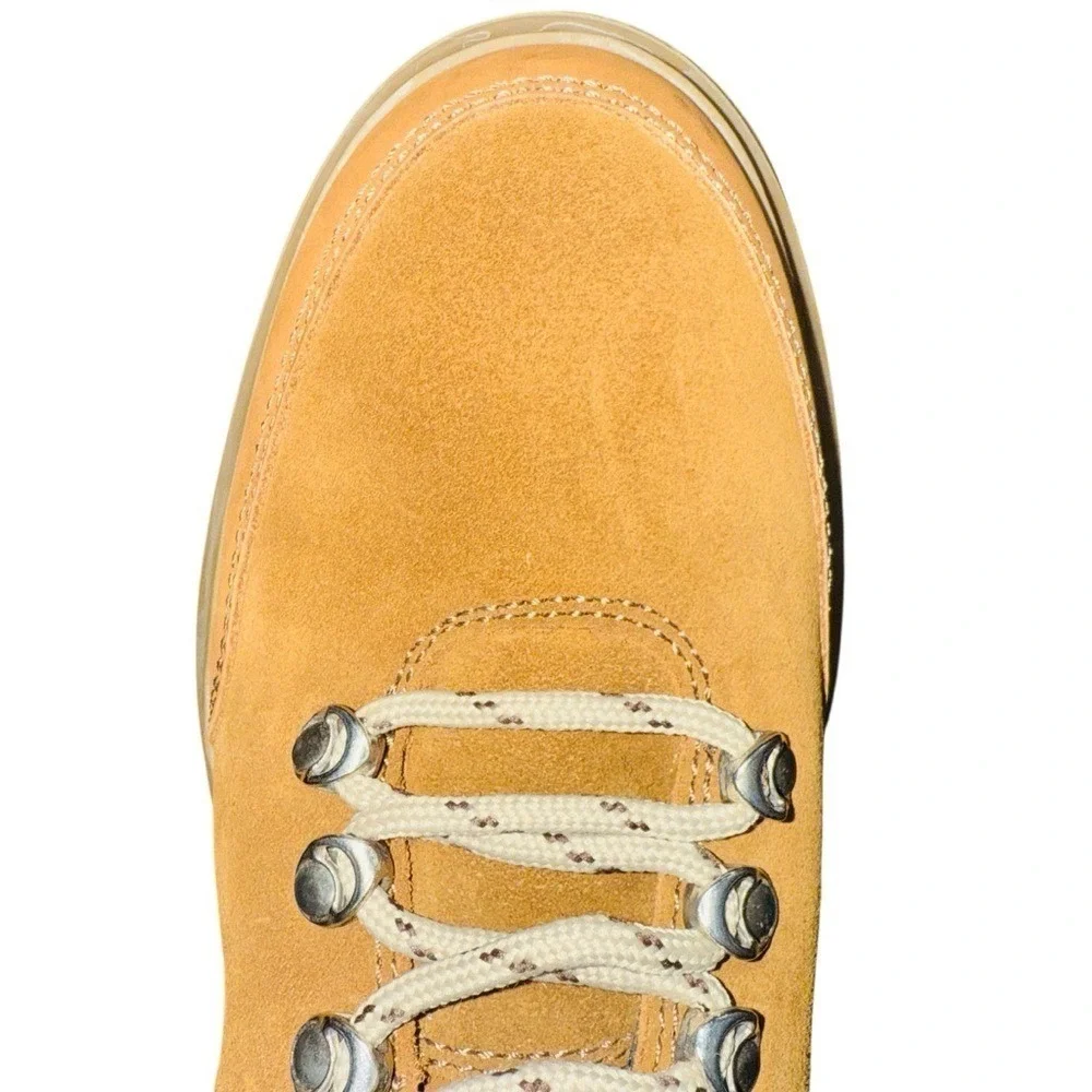 Kurt‎ Geiger Mens Size 10 43.5 Viper Sand Tan Hiker Combat Leather Suede Boots